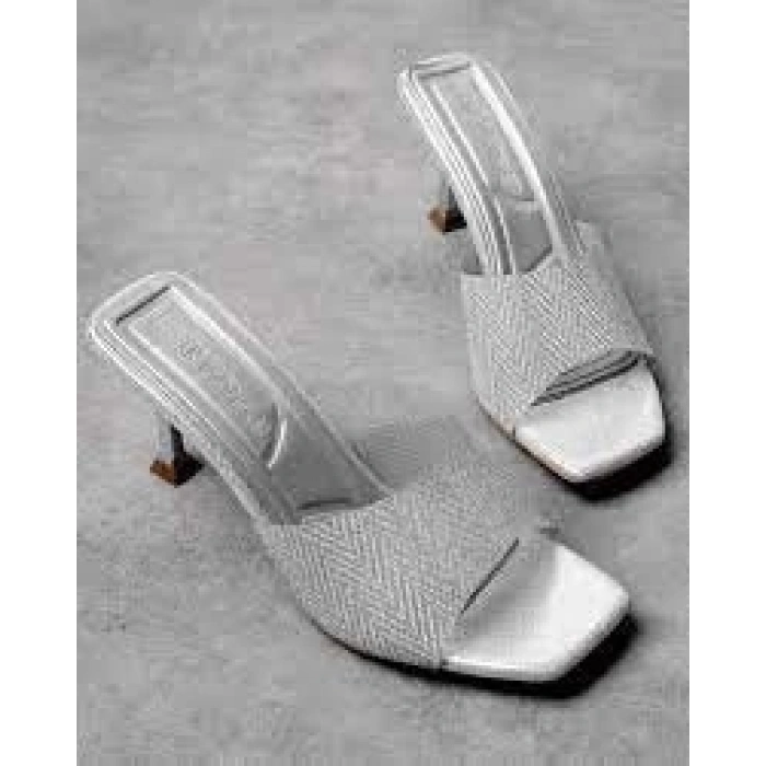 Luart Platin Simli Topuklu Terlik