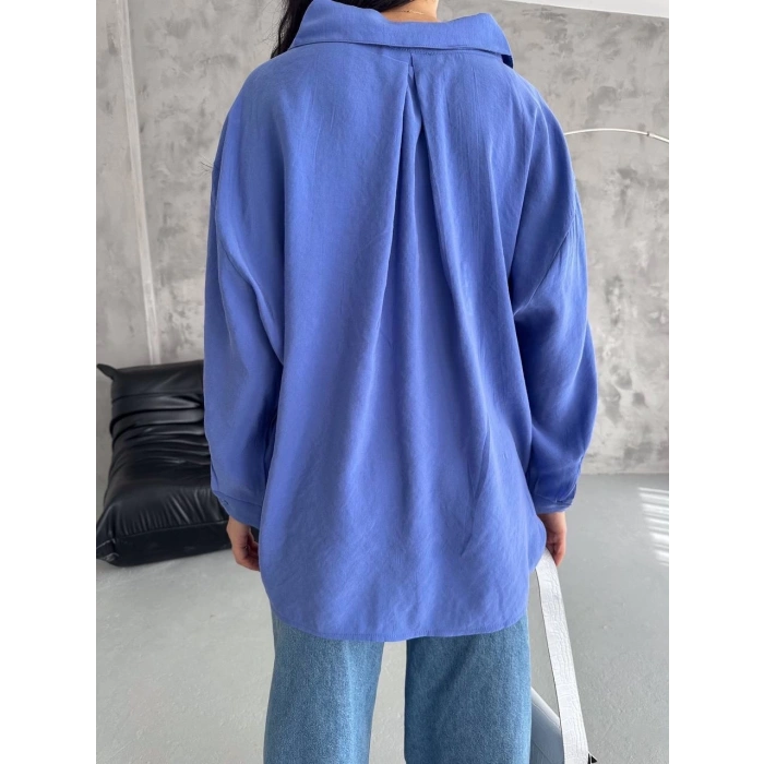 Modal oversize cepli gömlek