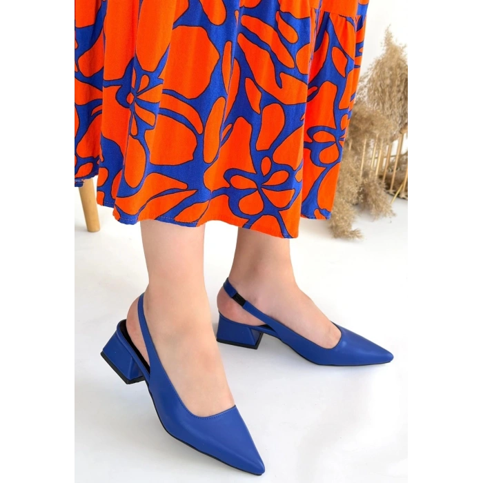 Morji Mavi Cilt Topuklu Ayakkabı