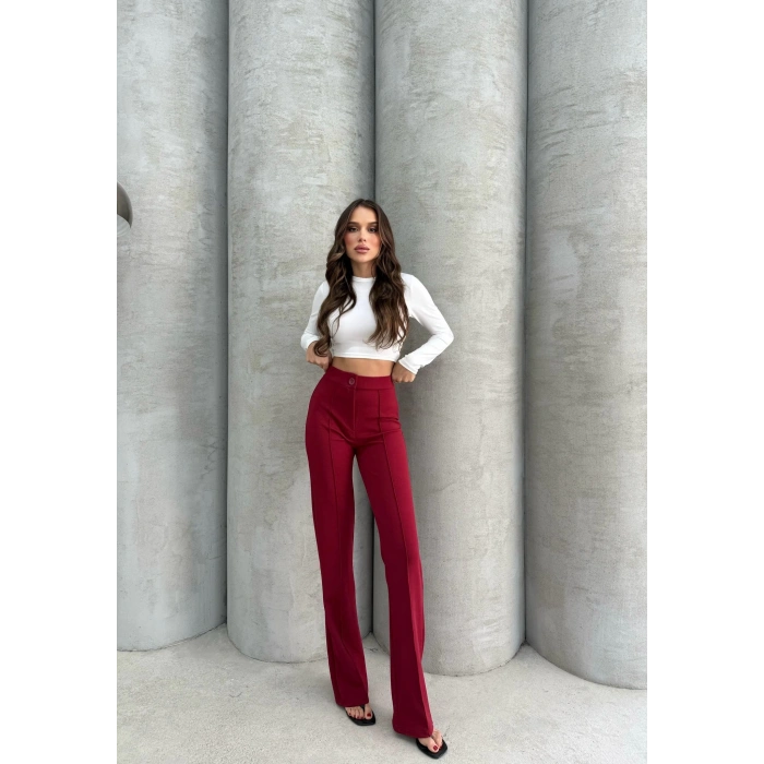 Önü cumalı ithal krep pantolon