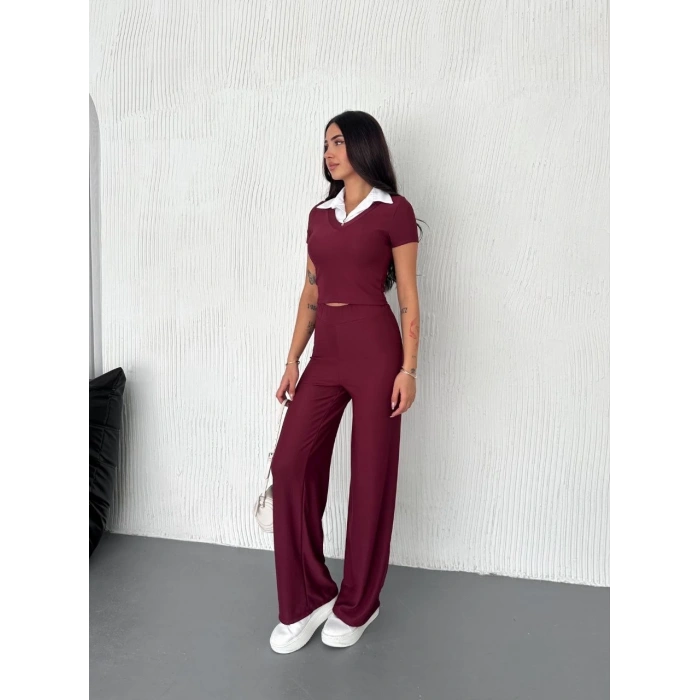 Ottoman kumaş beyaz gömlek yaka takım s4142