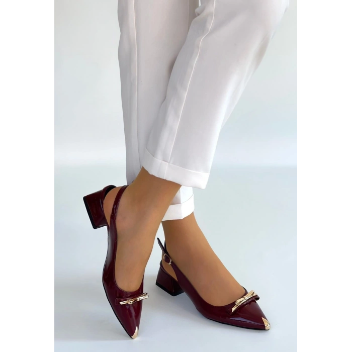 Ricy Bordo Rugan Topuklu Ayakkabı