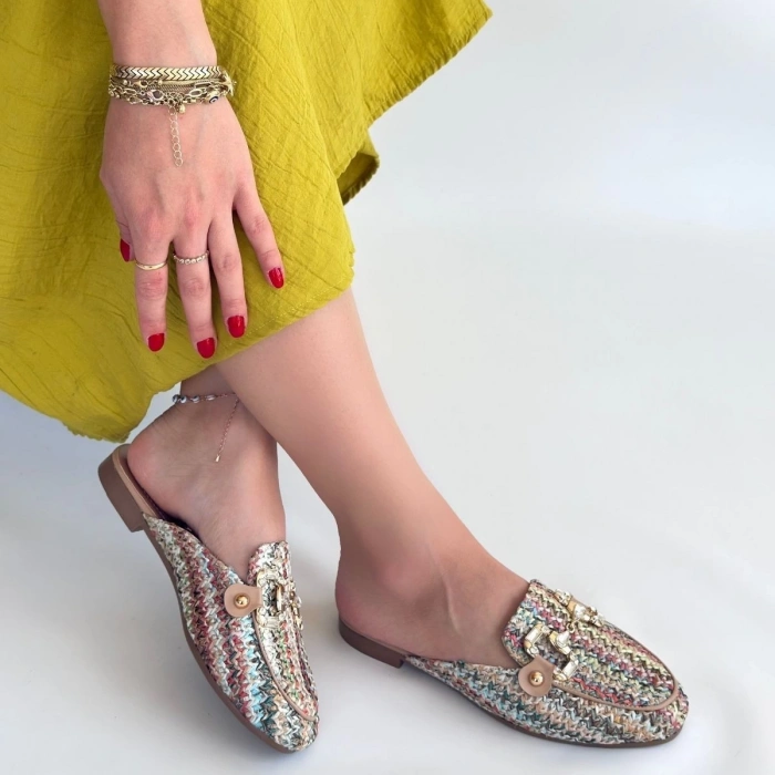 Yenda Renkli Dokumalı Terlik