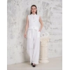 Broşlu yelek pantolon takım beyaz s255821