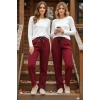 Peluşlu pijama alt bordo nr