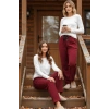 Peluşlu pijama alt bordo nr