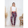 Viskon likralı alt pijama küçük ekose baskı desenli q6018