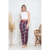 Viskon likralı alt pijama küçük ekose baskı desenli q6018