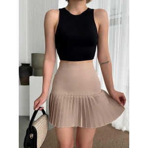 Altı pliseli mini etek