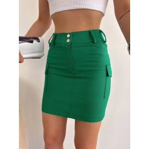 Körüklü cep etek yeşil s24904