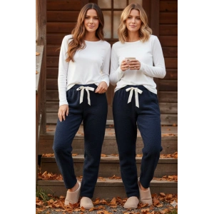 Peluşlu pijama alt lacivert nr