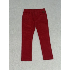 5 yaş dar paça kadife kız çocuk pantolon kırmızı