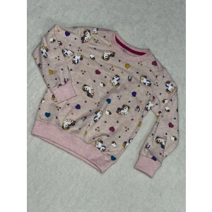 Karakter kalpli baskılı pembe kız çocuk bisiklet yaka sweatshirt