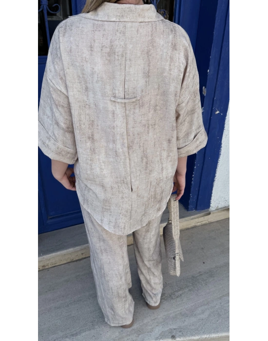 Melissa keten gömlek takım