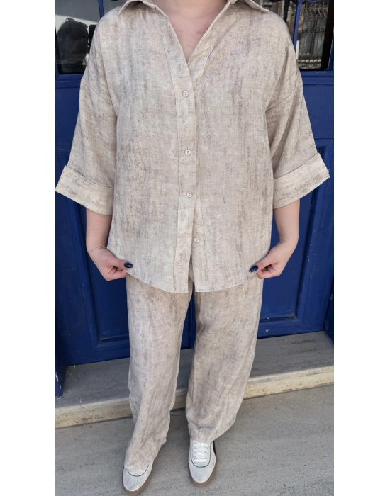 Melissa keten gömlek takım