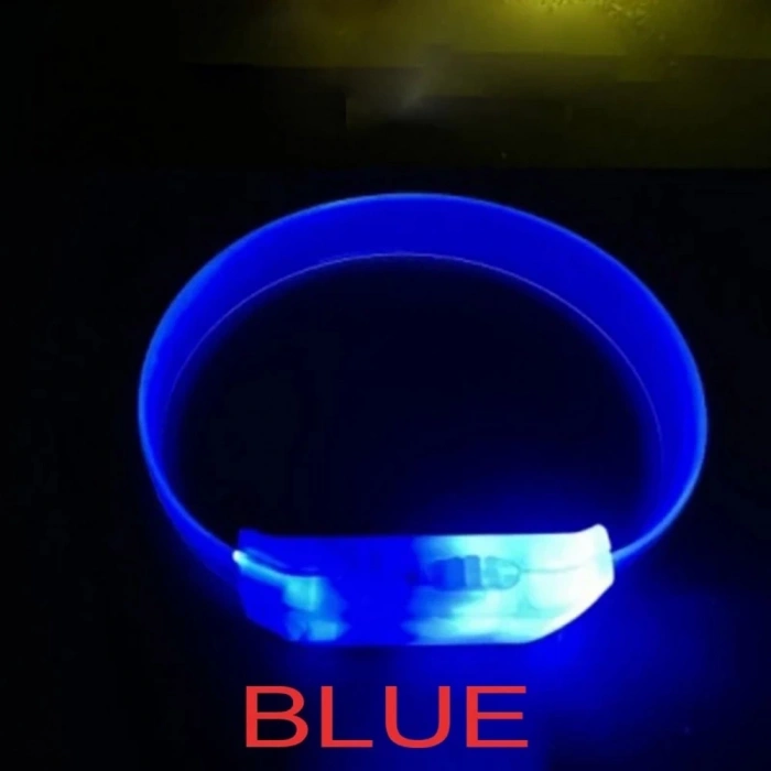 3 Modlu Pilli Led Işıklı Esnek Parti Bilekliği Mavi
