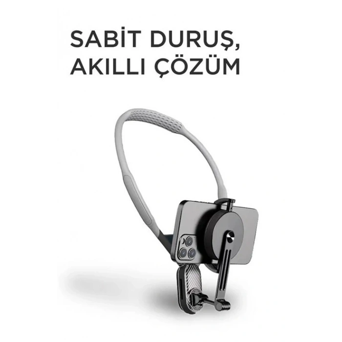 360 Derece Ayarlanabilir Boyun Askılı Manyetik Telefon Tutucu