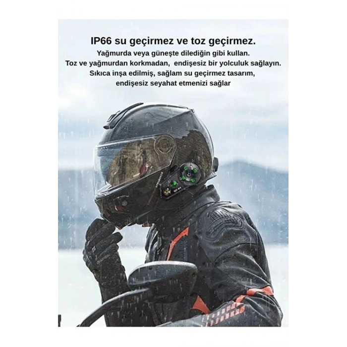 D2-6x 1000m Mesafeli 6 Kanallı İntercom Bluetooth Motosiklet Kask Kulaklığı İntercom Kulaklık