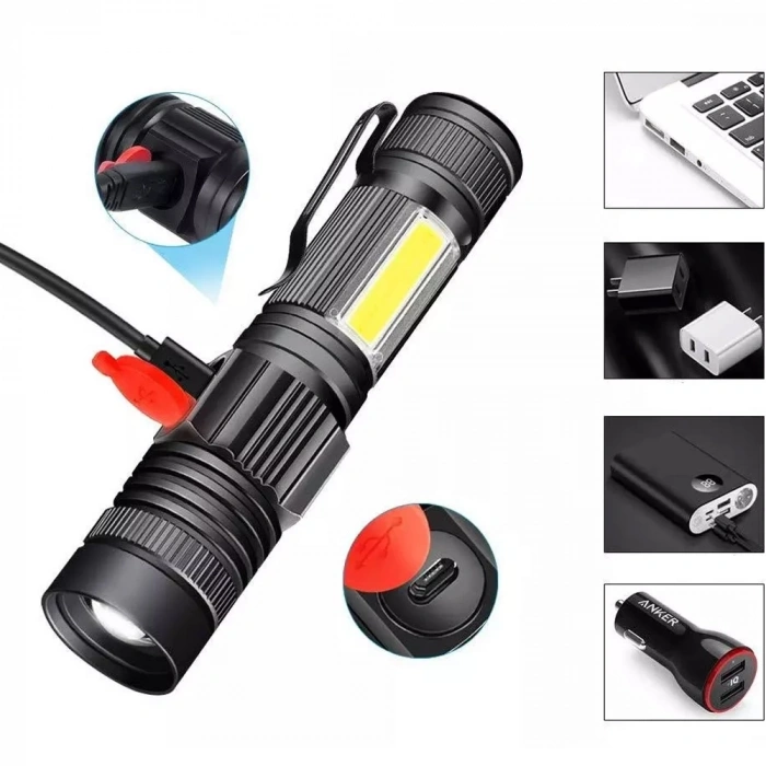 Geniş Açılı P50 Led Şarjlı El Feneri  Wt-601