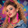 80’ler 9039lar Retro Neon Pembe Şimşek Küpe 10 Cm