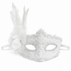Beyaz Tüylü Venedik Lüks Balo Maskesi