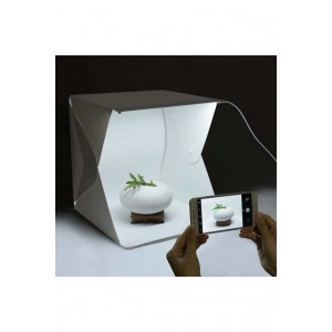 20 X 20 Cm Profesyonel Stüdyo Led Işıklı Çift Sıra Ürün Fotoğraf Çekim Çadırı