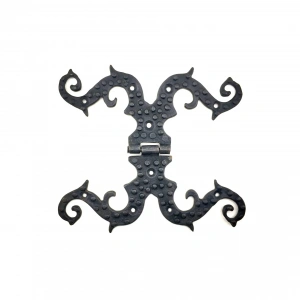 Antika Tarz Dekoratif Pirinç Süslü Menteşe - 190x170 Mm, Oksit