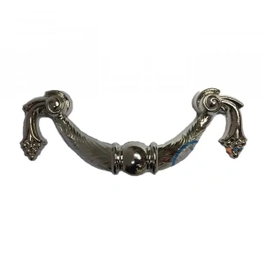 Dekoratif Zamak Üzümlü Kulp - 64mm, Nikel, 1 Adet