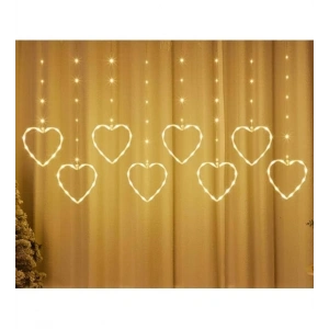 Kalpli Perde Led Işıklar, Sevgililer Günü Romantik Led Aydınlatma