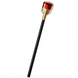 Kırmızı Topuzlu Kral Asası Kraliyet Asası 40 Cm