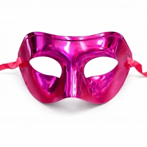 Metalize Parlak Parti Maskesi Pembe Renk 16x7 Cm