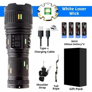 Pro F-3001 Alüminyum Tg Led Güç Göstergeli Type-c Şarjlı El Feneri 100 W