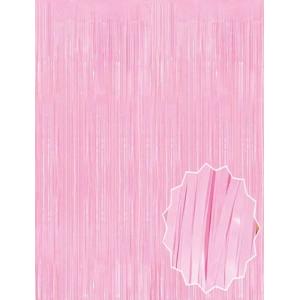 Soft Pembe Püsküllü Kapı Perdesi - Parti, Baby Shower, Cinsiyet Partisi 1x2 M