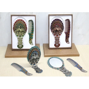 Tavuskuşu Katlanabilir Ayna Ve Tarak Seti Büyük Boy Alk4913