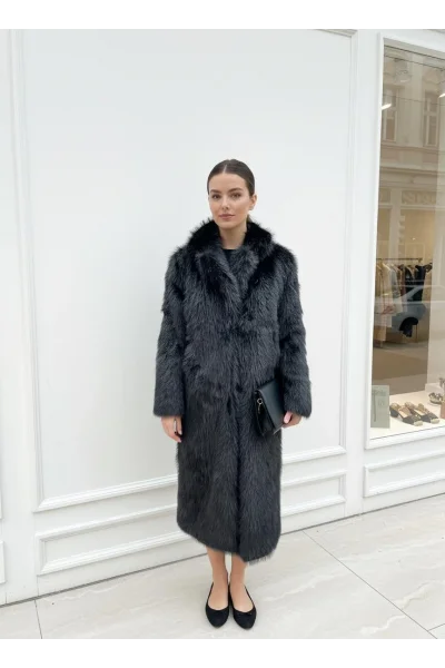 Maxi Boy Siyah Kürk