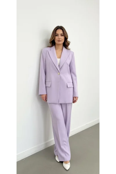 Lila Ceket-Pantolon Takım