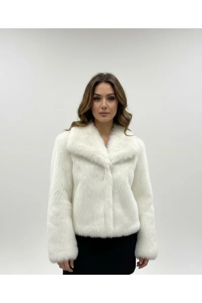 Beyaz Premium Yarım Kürk
