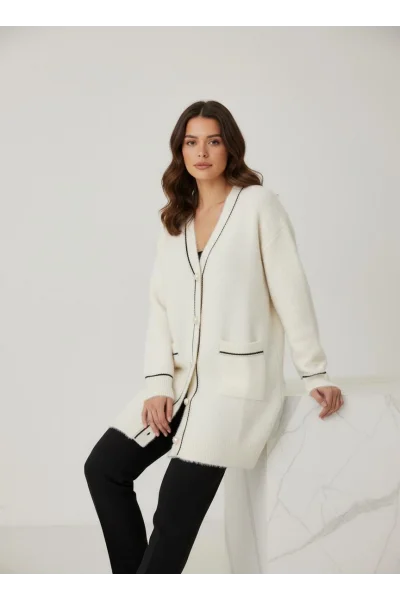 Beyaz Premium Angora Hırka