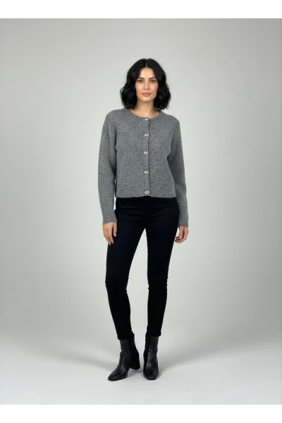 Parıltılı Antrasit Hırka