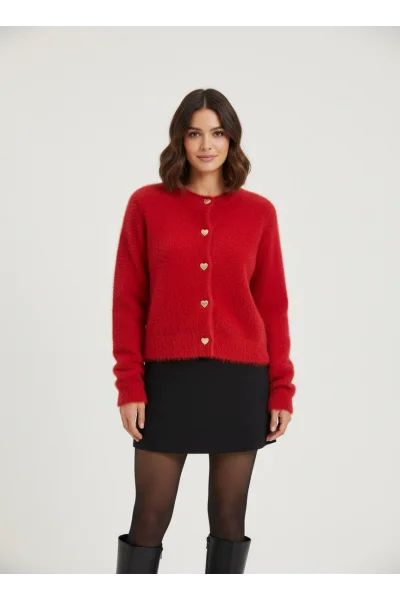 Yumuşak Kırmızı Hırka