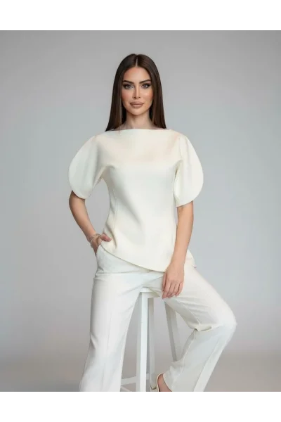 Kol Detaylı Beyaz Bluz