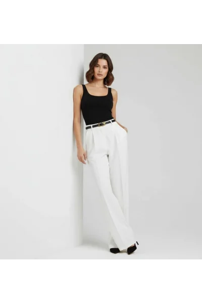 Premium Beyaz Palazzo Pantolon