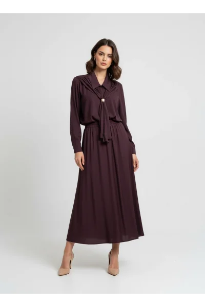 Yaka Detaylı Premium Mürdüm Takım