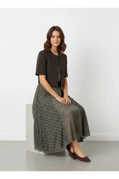 Yeşil Parçalı Maxi Etek