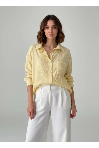 Oversize Sarı Çilek Gömlek