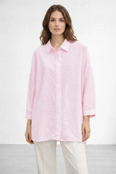 Nuss Premium Toz Pembe Gömlek