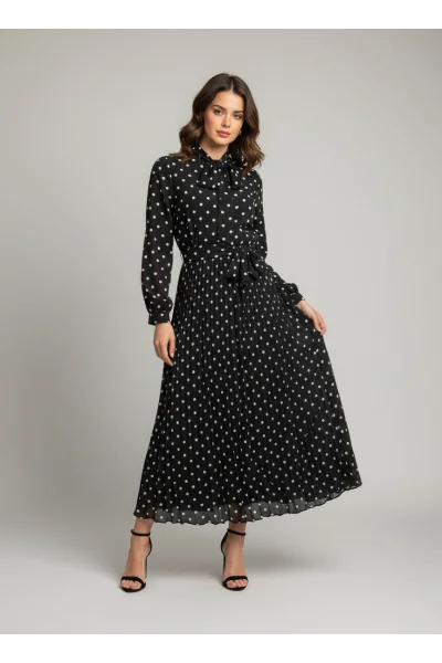 Puantiyeli Maxi Elbise