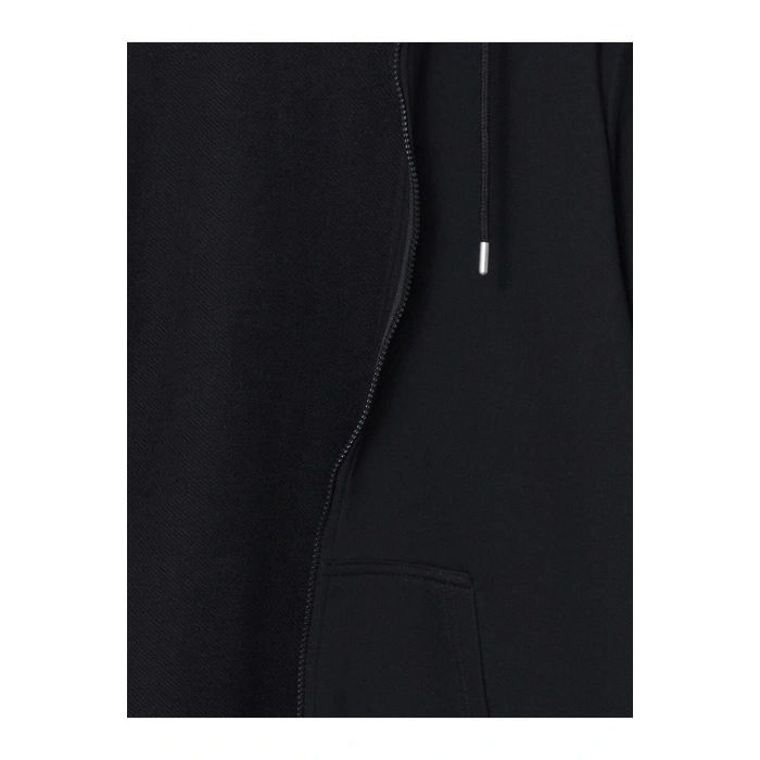 Basic Kapüşonlu Uzun Kollu Erkek Fermuarlı Sweatshirt