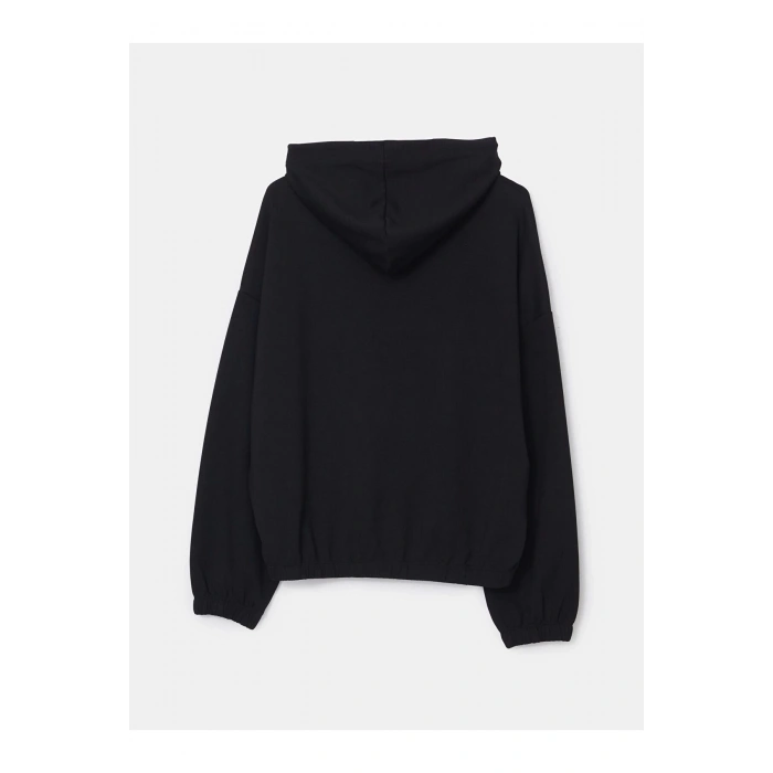 Kapüşonlu Oversize Kadın Fermuarlı Sweatshirt