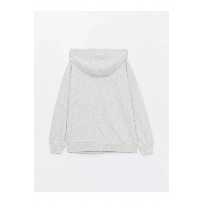 Kapüşonlu Oversize Kadın Fermuarlı Sweatshirt